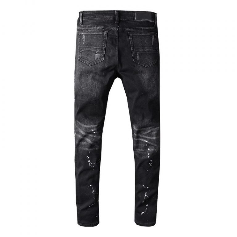 Men's Japanese Black Paint Splatter Ripped Jeans - RippedJeans ...