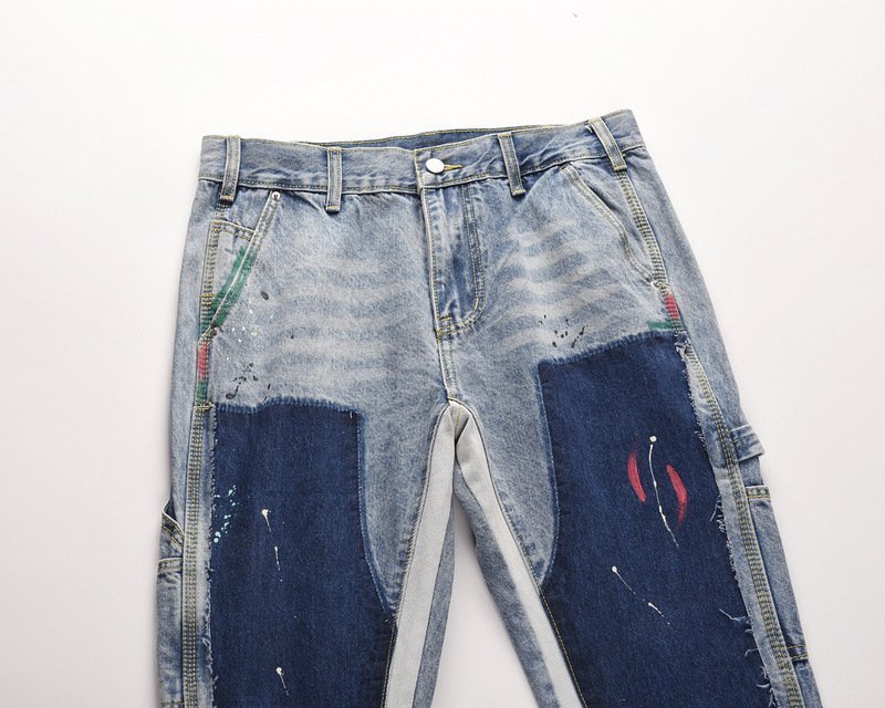 Men's Vintage Hip Hop Color Block Flare Jeans - RippedJeans® Official Site