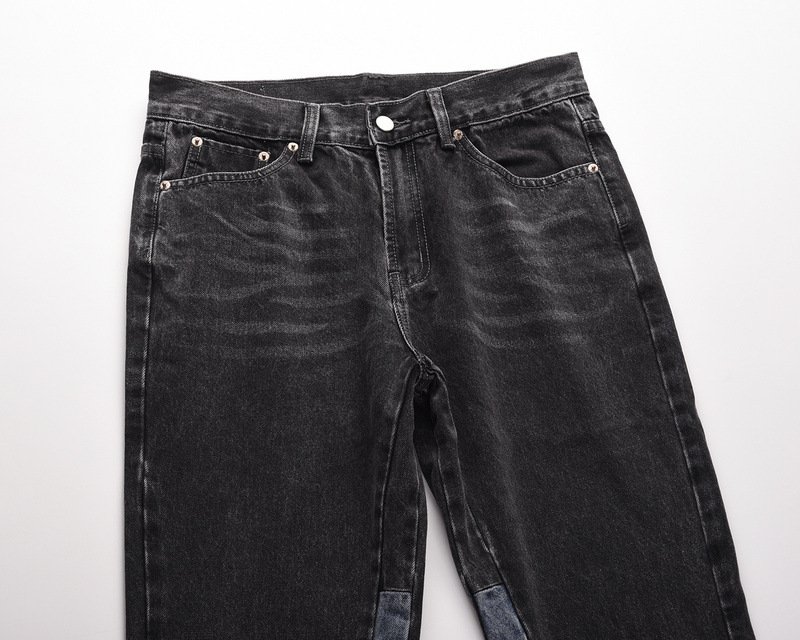 2021 Men's Black Color Block Flare Jeans - RippedJeans® Official Site