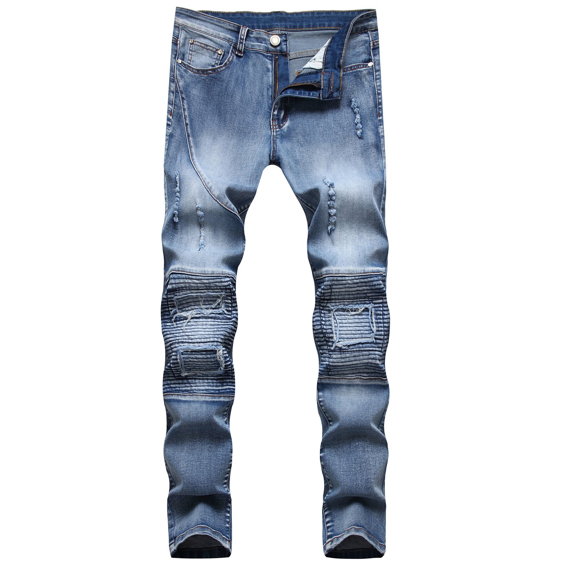 Men's Stacked Patchwork Distressed Ripped Jeans - RippedJeans® Official ...