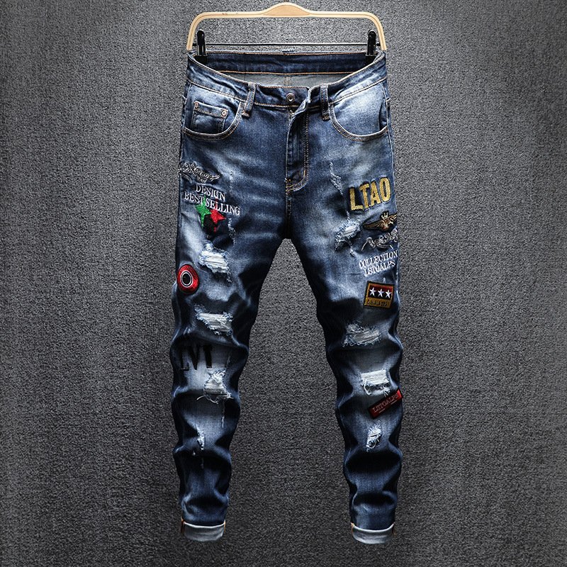 Blue Hip Hop Designer Distressed Jeans For Men - RippedJeans® Official Site