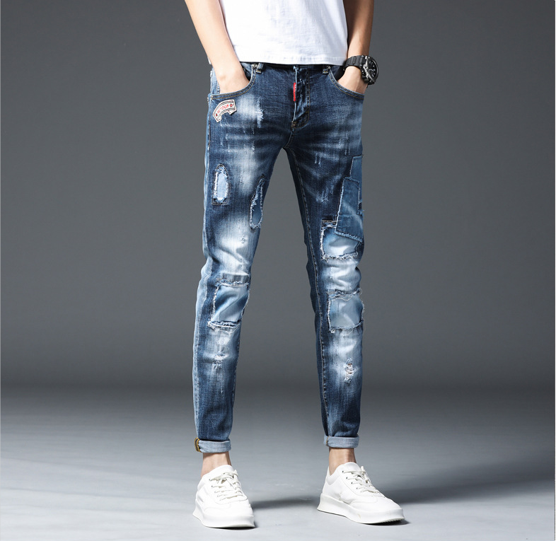 Light Blue Distressed Baggy Jeans - RippedJeans® Official Site