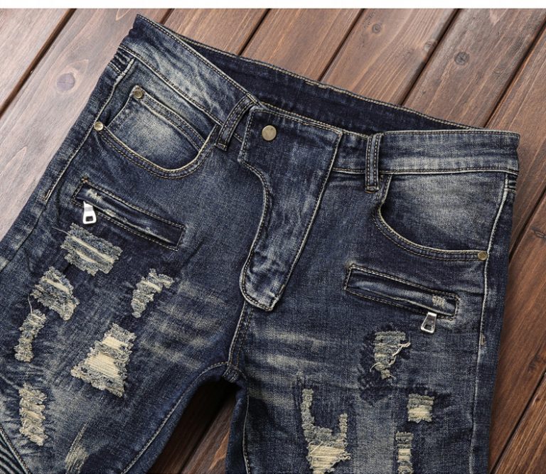 Black Men Distressed Stacked Ripped Jeans - RippedJeans® Official Site