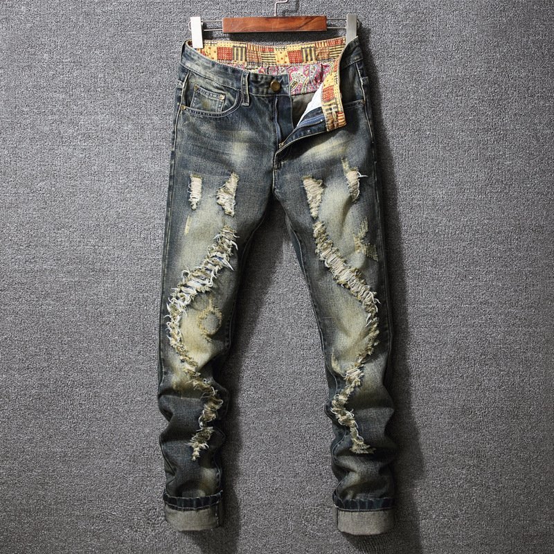 Light Blue Distressed Baggy Jeans - RippedJeans® Official Site