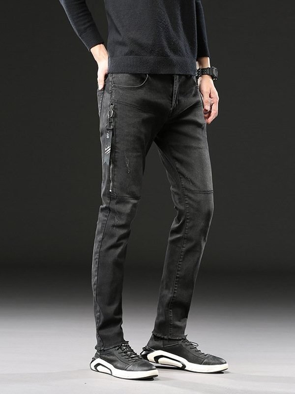 Japanese Graphic White Skinny Jeans For Men - RippedJeans® Official Site