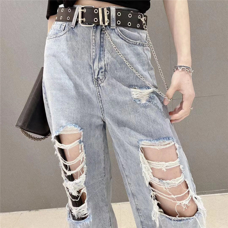 Light Blue Extremely Destroyed Distressed Ripped Jeans - RippedJeans ...