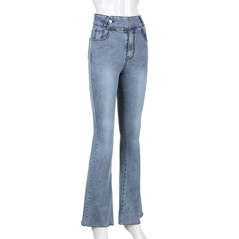 Womens Ligh Blue Flare Jeans - RippedJeans® Official Site