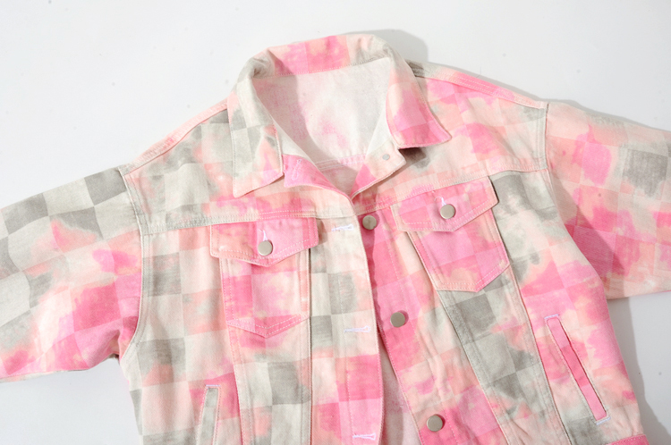 Pink Cute Tie-Dye Denim Jacket - RippedJeans® Official Site